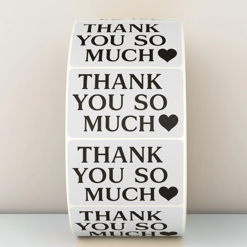 Thank You So Much Stickers – Heart Labels for Small Business Packaging Orders